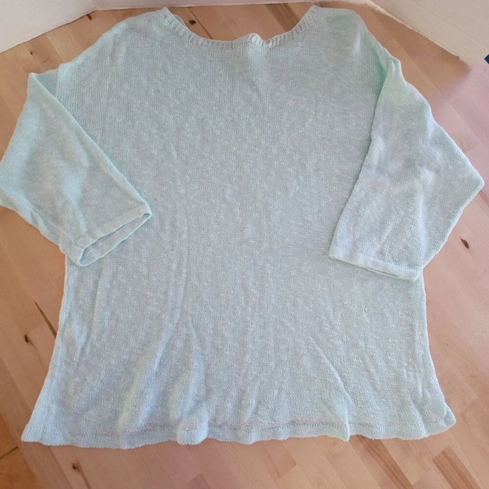 Chico's Sweater Blue XL Size 3 Coastal Preppy Lightweight - Picture 3 of 8